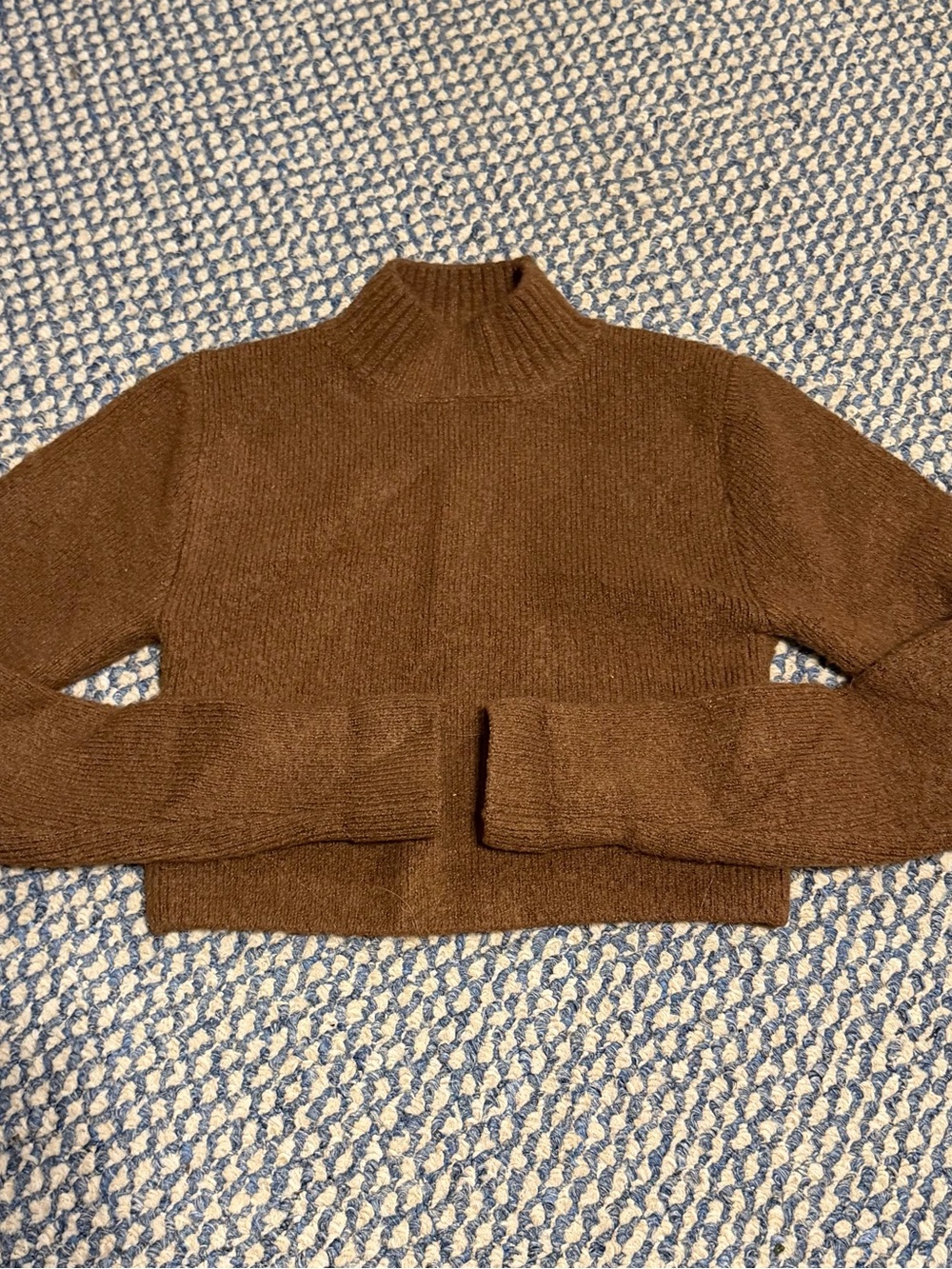 Forever 21 Brown Cropped Mock Neck Sweater